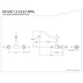 thumbnail image 5 of Kingston Brass KS1246PKL Duchess Wall Mount Bridge Kitchen Faucet, Polished Nickel, 5 of 5