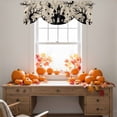 thumbnail image 4 of Halloween Tie Up Valance Curtains for Windows, Kitchen Curtains Window Treatments, Horror Spooky Witch Bats Haunted-House Beige Short Window Shades Valances for Bedroom Bathroom Cafe 54"x18", 4 of 8