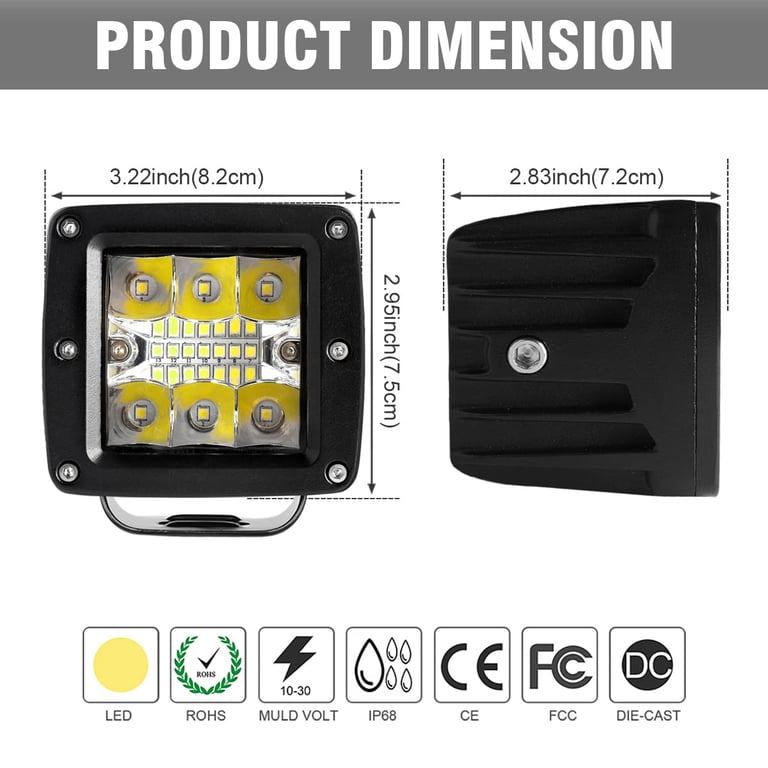 3inch LED Work Light Bar Cube Pods Spot Driving Fog Lamps 3inch LED Work Light Bar Cube Pods Spot Driving Fog Lamps