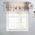 thumbnail image 4 of Winter Forest Deer Window Curtain Valances Wild Animal Elk Snowy Tree Rustic Farmhouse Privacy Decorative Rod Pocket Short Window Valance Curtains 54 by 18 in, 1 Panel, 4 of 6