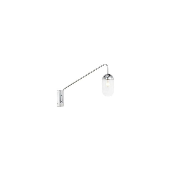 Living District Kace 1 light Chrome and Clear glass wall sconce