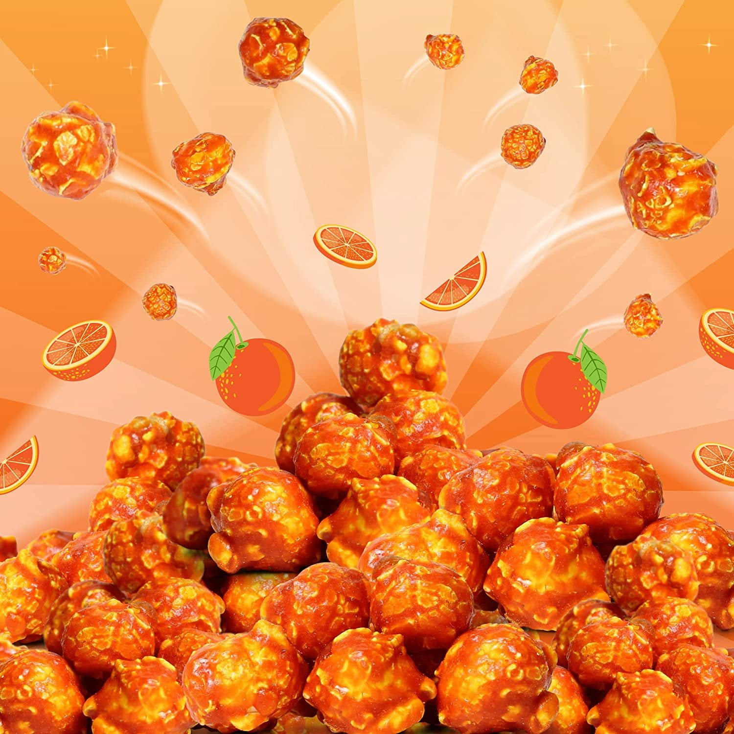 Gourmet Orange Flavored Popcorn by It's Delish  1 lb Bulk Bag  Air Popped Pop Corn Snack - Fruity Orange Themed Candy Confetti  Birthday Party, Events  Gluten Free, Vegan, Kosher