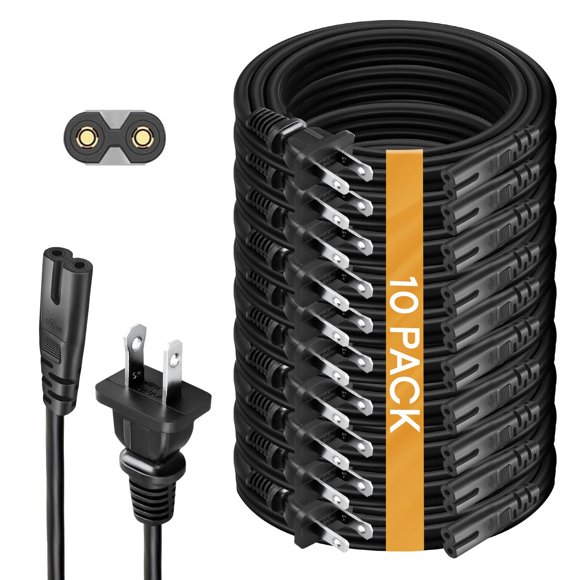 Cable de alimentación BRENDAZ 10 unidades 91 cm de 2 clavijas C7