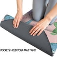 thumbnail image 3 of Pink Cartoon Dinosaurs Leaves Pattern Hot Yoga Mat Towel Non Slip for Hot Yoga - Quick-Drying Yoga Mat Cover with 4 Corner Pockets with Travel Bag - Hot Yoga Towel Non Slip 70"x26", 3 of 6