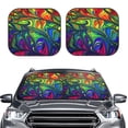 thumbnail image 2 of Disketp 2 Piece Pride Rainbow Pattern Windshield Sunshades,Folding Windshield Sun Shade For Car Suv Trucks Sedan,Blocks Uv Rays Sun Visor Protector-Large, 2 of 7