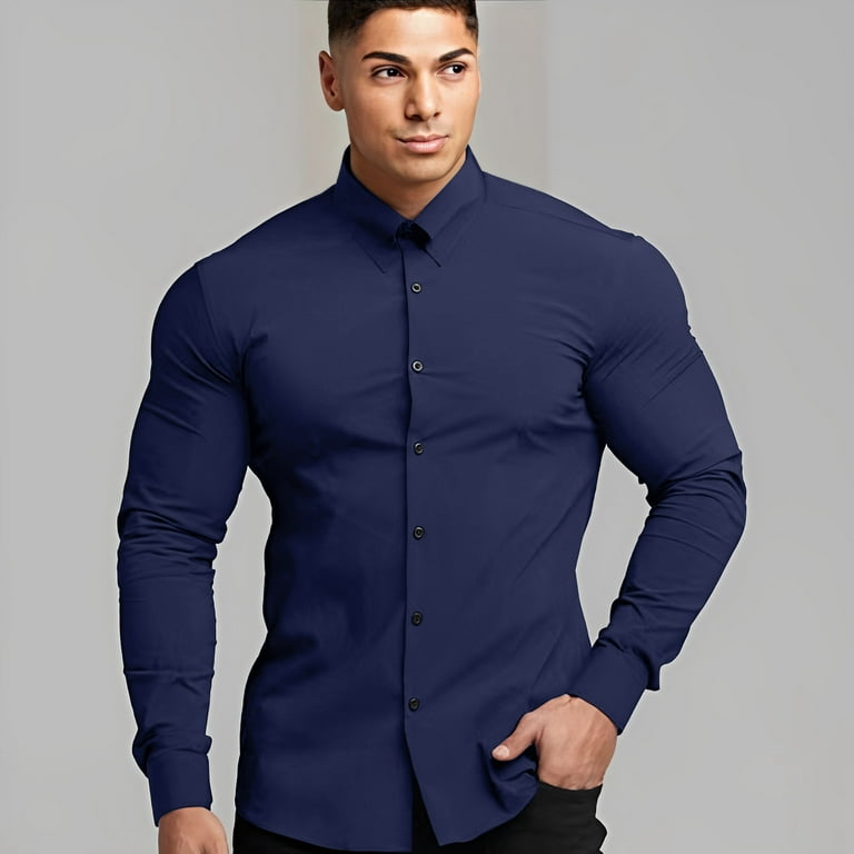 Mens slim dress shirts online