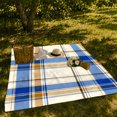 thumbnail image 7 of Royal Blue And Ochre Oversized Plaid Bands, Cozy Flannel Blanket with Bold Traditional Plaid Print, Housewarming Gift for Bold plaid enthusiasts, Home Decor for Bedroom and Living Room, 7 of 7