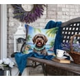 thumbnail image 4 of Wirehaired Pointing Griffon Luau Throw Pillow 18 in x 18 in, 4 of 5