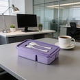 thumbnail image 6 of AYktou Lunch Box for Women and Men, Divided Bento Box for Adults, 3-Compartment Lunch Container with Spoon & Fork, Dishwasher Microwave Safe, Portable Leak-Proof Bento Food Container, 6 of 6