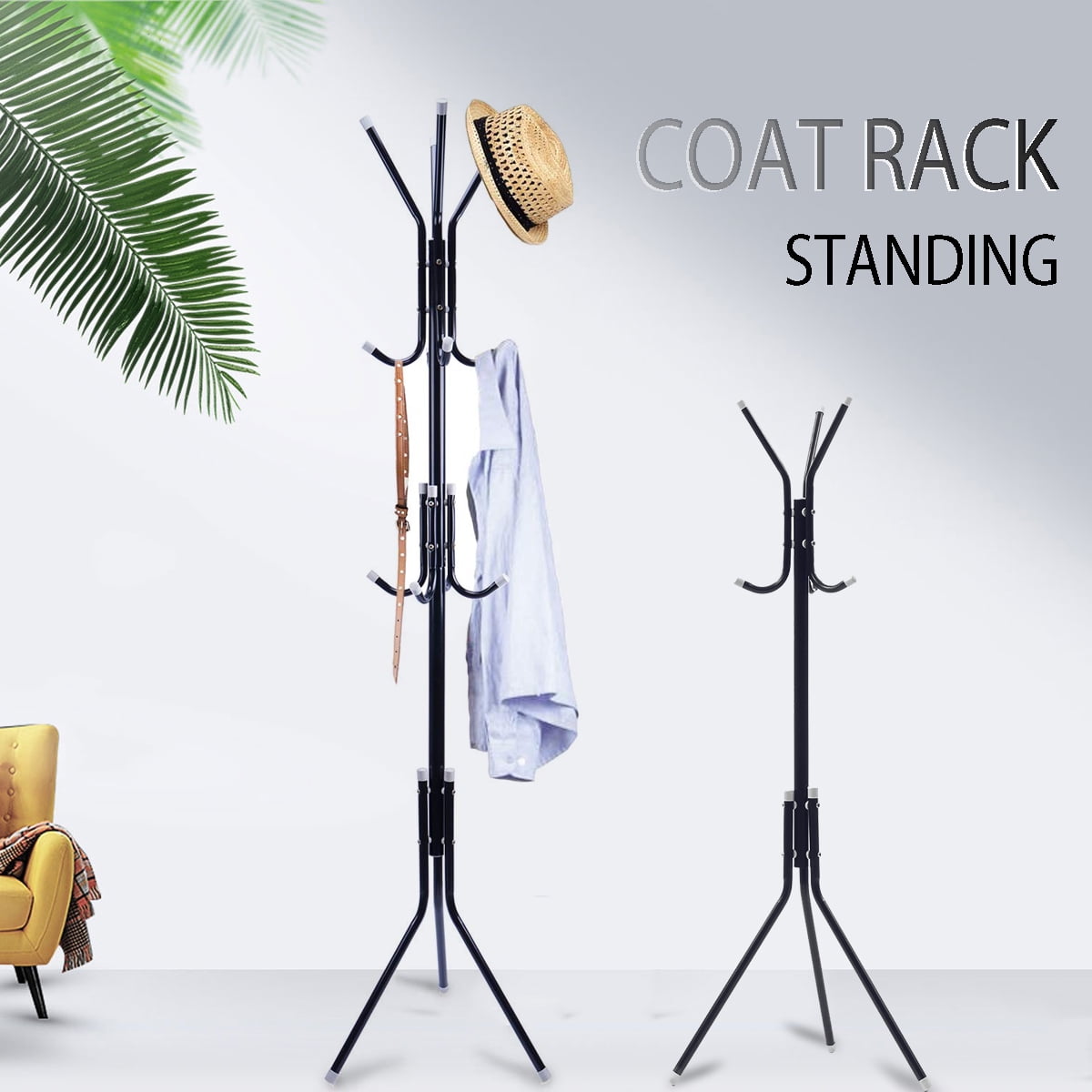 Standing Entryway Coat Rack Coat Tree Hat Hanger Holder 6/9 Hooks
