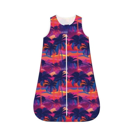 

Cauagu Retro Palms for Infant Wearable Blanket Unisex Girl Boy Swaddle Transition Sack - Newborn Essentials Sleep Clothes-Large