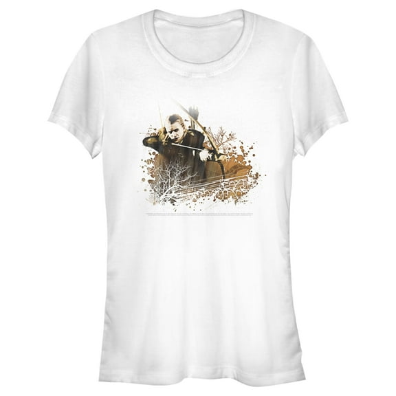 Junior's The Lord of the Rings Fellowship of the Ring Legolas Paint Splatter  Graphic Tee White Medium
