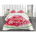 thumbnail image 3 of Ambesonne Fitness Quilted Bedspread Set 3 Pcs, Watercolor Summer Fruit, King Size, Multicolor, 3 of 5