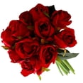 thumbnail image 3 of facefd 12-head Artificial Rose Bouquet Simulation Flower Bundle Home Decor Wedding artificial Flower Ornament, Red, 3 of 4