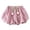 Pink, variant on Girls Summer Bubble Shorts Elastic Ruffled High Waist Cool Puffy Shorts with Tulip Belt Kids Cute Clothes for 6M-7Y