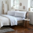 thumbnail image 5 of Great Bay Home Turkish Cotton Solid Flannel Sheet Set  (Twin XL, Soft Blue - Stripe), 5 of 6