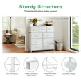 thumbnail image 3 of JOINSUN 9 Drawer Dresser, Fabric Storage Tower with Sturdy Steel Frame Wood Top for Bedroom, White, 3 of 7