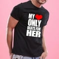 thumbnail image 2 of Pompotops T-Shirt Décontracté Femme Manches Courtes Imprimé Col Rond Saint-Valentin, 2 of 3