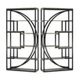 thumbnail image 2 of Modern Bookcase, 5 Tier Geometric Display Shelves, 71 Inch Black Metal, 2 of 5