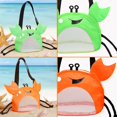 thumbnail image 3 of Juego de juguetes de playa YOOLEETC, pala de malla con bolsa de playa, 4 piezas, verde y naranja, 3 of 4