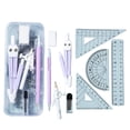 thumbnail image 2 of Complete Plastic Geometry Kits With 9 Essential Tools Including Compass Rulers For Precise Technical Drawing, 2 of 9