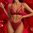 thumbnail image 3 of Gibobby Ropa sexy de mujer para sexo Ropa Interior Sexy con Cuello En V para Mujer, Lencería Sexy, Ropa Interior con Cordón Sin Espalda De Lencería(Rojo, G), 3 of 5