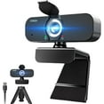 thumbnail image 2 of 1080P Webcam for Computer/Laptop/Desktop/PC, External Camera with Microphone, USB Plug&, Auto Low Light Correction, Privacy Cover, Tripod, Wide Angle for Meeting/Online Video/Zoom, 2 of 7
