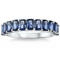 thumbnail image 5 of Pompeii 2.50Ct Blue Sapphire Wedding Anniversary Ring Stackable 14k White Gold Band (,), 5 of 6