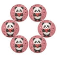thumbnail image 6 of WOBOGO Panda Holding A Heart Pattern Round Placemats Set of 6 Heat Resistant Washable Kitchen Table Decorations 15.4in, 6 of 7