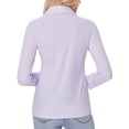 thumbnail image 2 of Camisa con botones Siliteelon para mujer, manga larga, color lavanda, 2 of 9