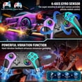 thumbnail image 5 of Wireless Switch Pro Controller Compatible with Switch / Switch Lite / Switch OLED / PC,Consloe 6-Axis Turbo Dual Vibration,Programmable with back buttons,Black (Purple + Green), 5 of 10