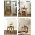thumbnail image 5 of Nightstands Set of 2, Farmhouse End Side Table with 2 Tier Storage Shelf, Small Bedside Table for Living Room Bedroom, Small Spaces, Brown, 5 of 6