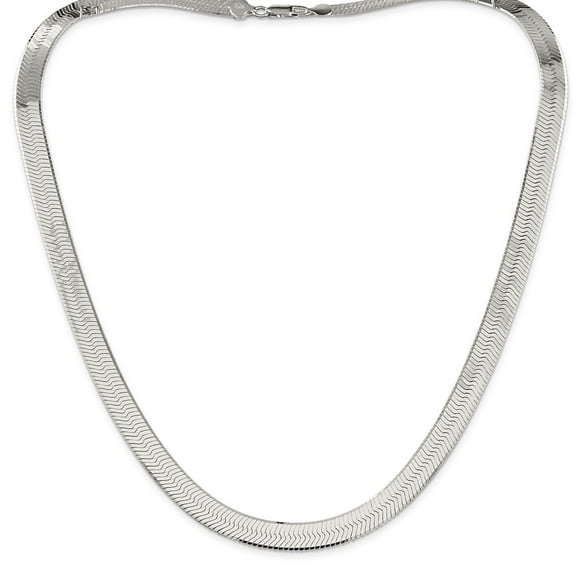 Sterling Silver 8.75mm Magic Herringbone Chain - 31.3 Grams - 18 Inch - Lobster Claw
