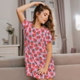 thumbnail image 3 of Fotbe Strawberry Bata de Dormir para Mujer con Estampado, Camisón de Algodón de Manga Corta, Ropa de Dormir Casual, 3 of 6
