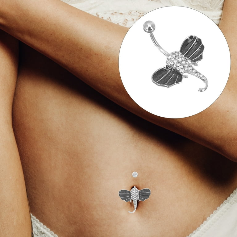 Women Belly Ring Personalized Elephant Navel Ring Belly Piercing
