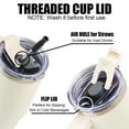 thumbnail image 4 of AQUAPHILE Insulated Tumbler with Leak-proof Lid and Straw, 30 oz Insulated Stainless Steel Coffee Mug with Handle, Travel Coffee Mug，Ivory, 4 of 8