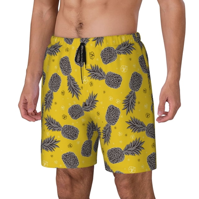 Fotbe Summer Pineapple Traje de Baño para Hombre – Shorts de Natación de Secado Rápido con Forro y Bolsillos-XX-Large