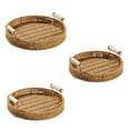 thumbnail image 6 of Hand-woven Rattan Storage Basket Fruit Tea Bread Basket with Handle Breakfast Tray for Shelves Organizing, 6 of 8