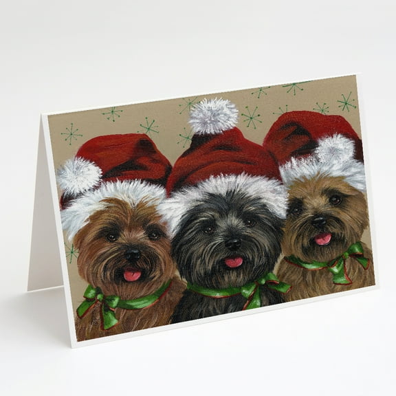 Cairn Terrier Christmas Ceaser and Co Greeting Cards and Envelopes Pack of 8