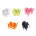 thumbnail image 2 of 100 señuelos de pesca blandos con cola de paleta realista, fluorescentes y reflectantes, de goma, para pescadores., 2 of 14