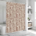 thumbnail image 6 of Brown Flowers Shower Curtain, Waterproof Shower Curtains for Bathroom, Vintage Farmhouse Floral Leaves Vines Washable Fabric Bathtub Curtain Set Bath Decor with 12 Hooks Standard 72"x72", 6 of 8