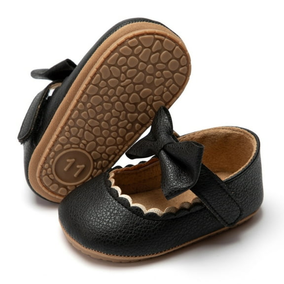 Infant Baby Girls Flats Non-Slip Bowknot Soft Sole Walking Shoes