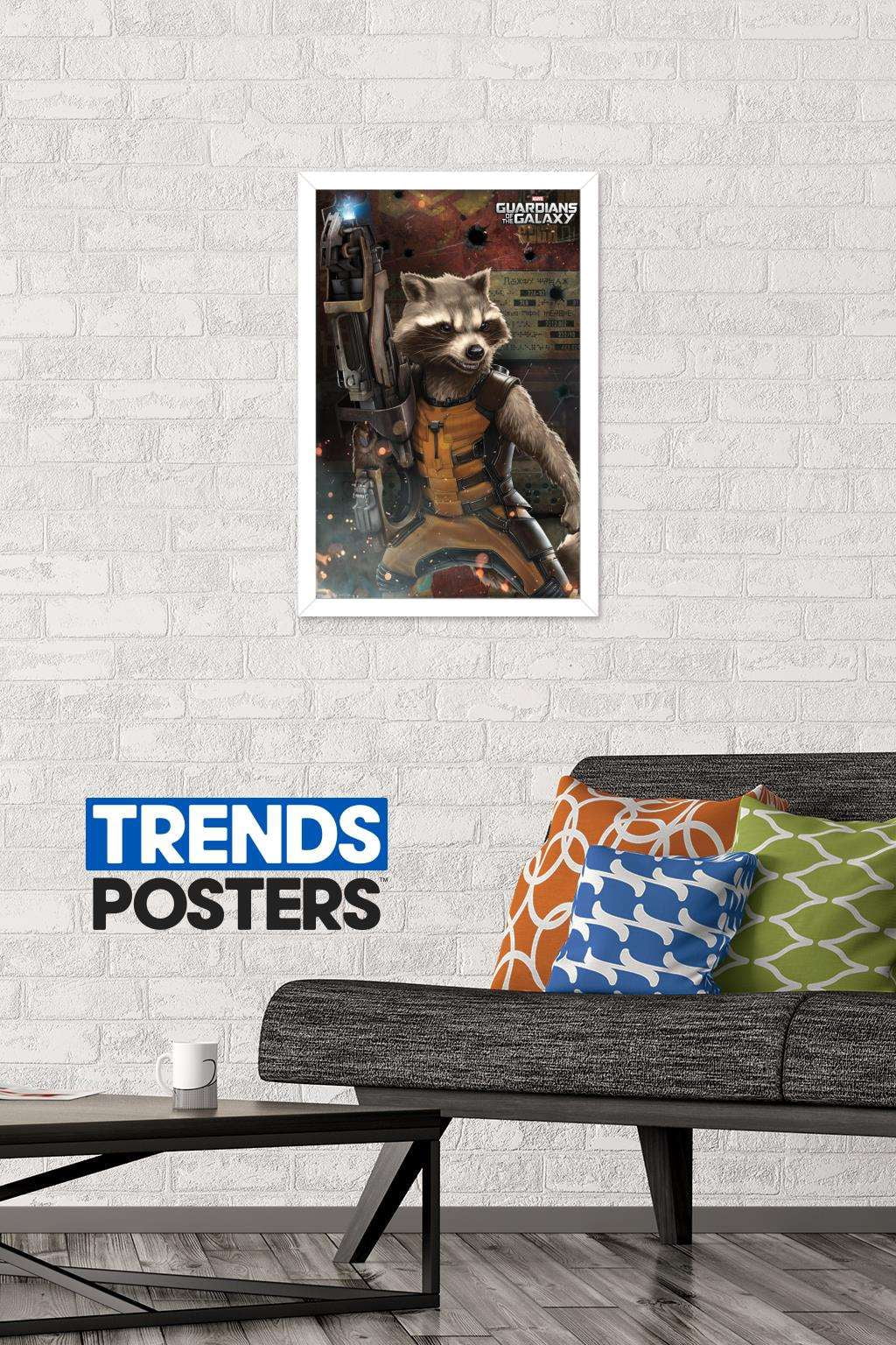 Marvel Cinematic Universe - Guardians of the Galaxy - Rocket Racoon Wall Poster, 14.725" x 22.375", Framed