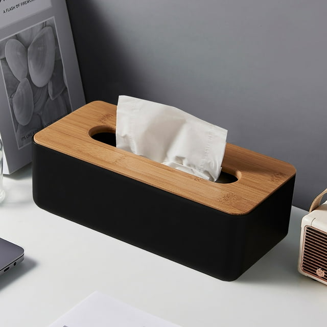 Housse de Papier de Soie en Bois de Bambou Support Décoratif pour Salle de Bain Maison Design d'Assiette Moderne