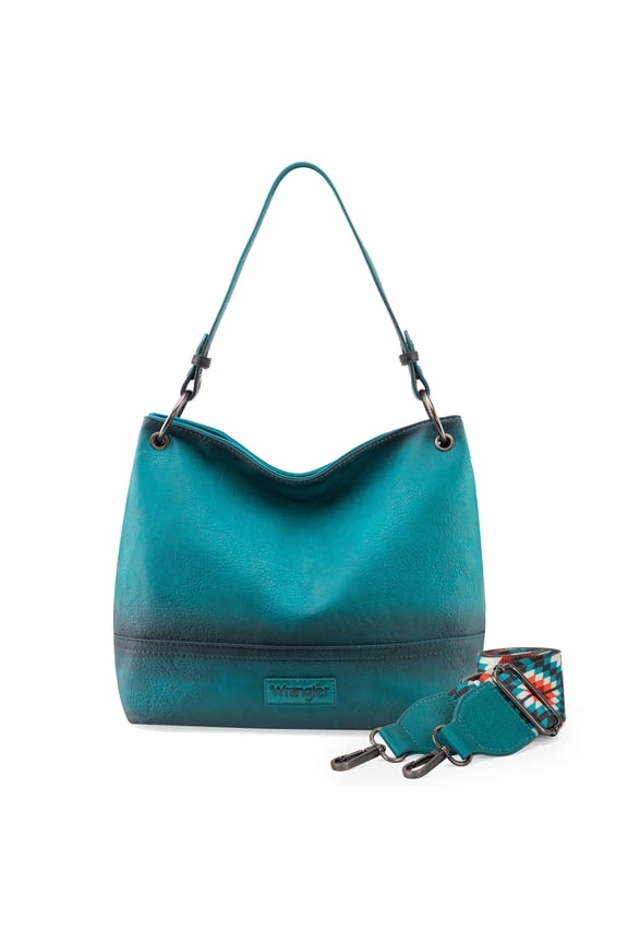 Wrangler Hobo Bags for Women Vegan Leather Top Handle Shoulder Purses and Handbags, Turquoise
