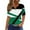 Green, variant on VERUGU Shirts for Women Fashion Printed Short Sleeve Blouse Round Neck Casual Tops Green L