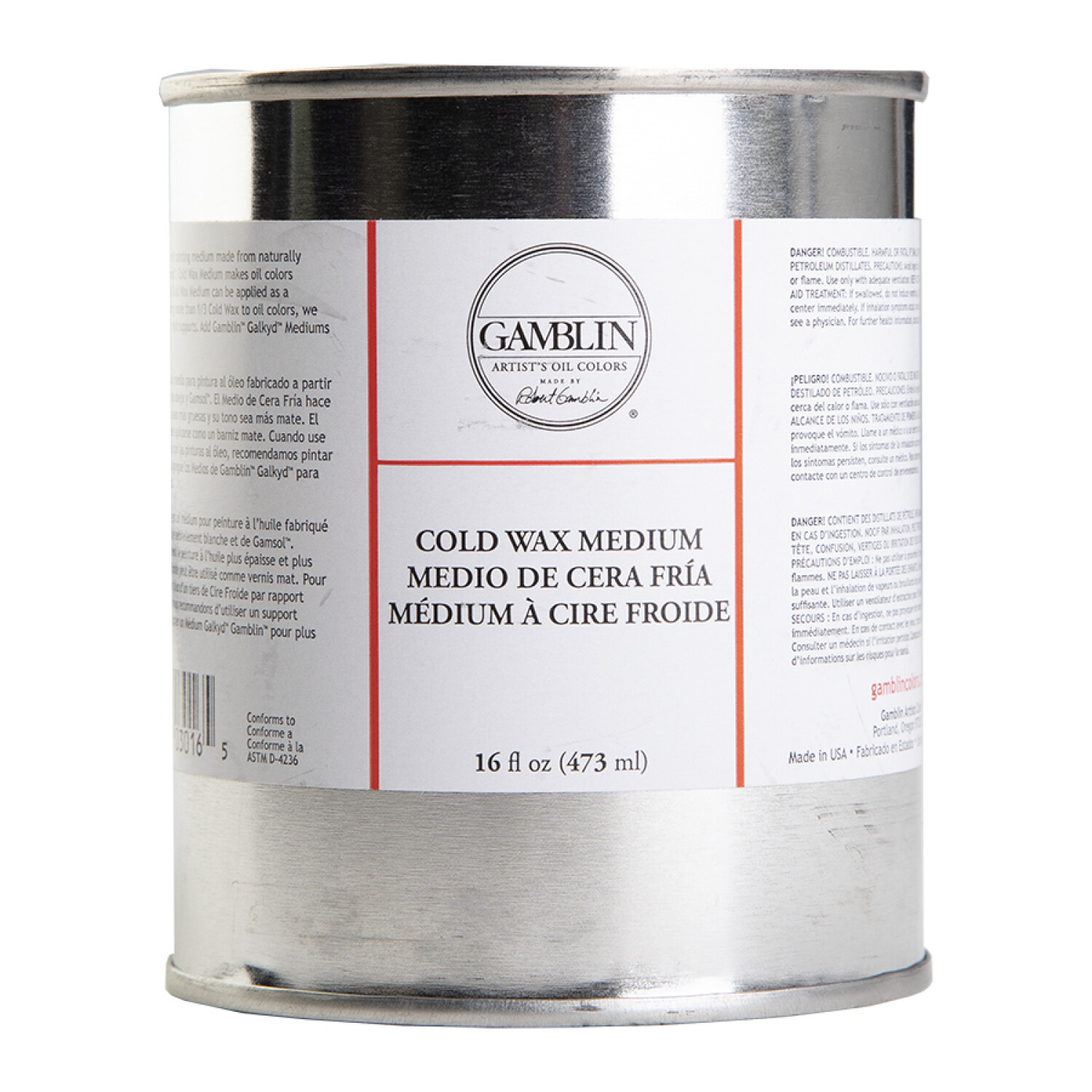 Gamblin Cold Wax Medium 16 oz Silver