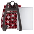 thumbnail image 3 of Lafuoo Snowflakes On A Buffalo Plaid Christmas Pattern Leather Backpack, Adjustable Backpack Suitable for School Work, Suitable for Adults, Men, Women and Teenagers-One Size, 3 of 4