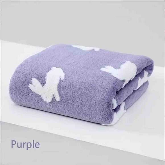 AYktou Décorations de Pâques, Petits Cadeaux pour Paniers de Pâques, Serviette de Bain en Jacquard avec Lapins pour la Maison, Serviette de Bain Mignonne, Serviette de Bain Ultra Douce, Serviette Absorbante pour la Salle de Bain à la Maison, Accessoires de Salle de Bain, Serviettes de Bain en Velours Corail