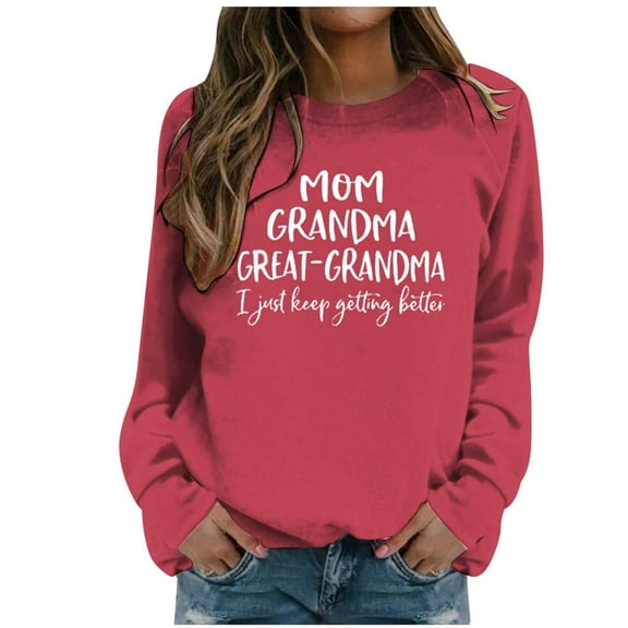 Women Sweatshirts Womens Long Sleeve Sweatshirt Pullover Tops for Women Red Adult Crewneck Sweatshirt Fall Sweatshirts Streetwear